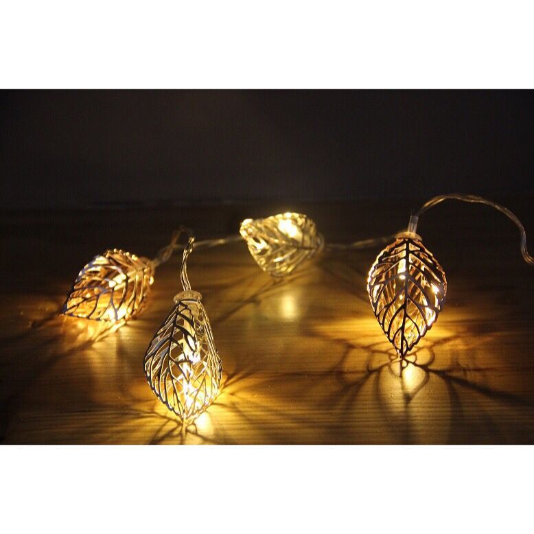 960160 10 LED METAL LEAVES STRING LIGHT
