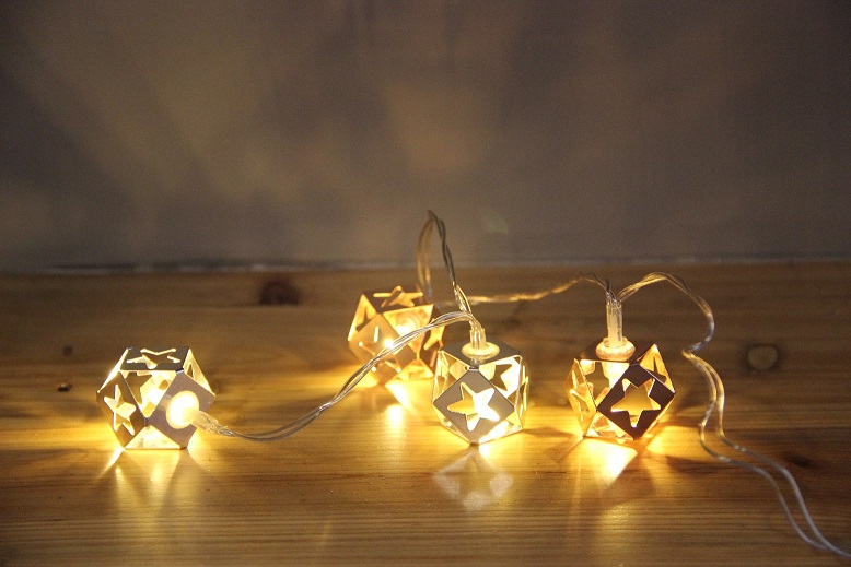 Thumbnail image for960157 10 LED METAL HEXAGONS WITH STAR PATTEN STRING LIGHT: 