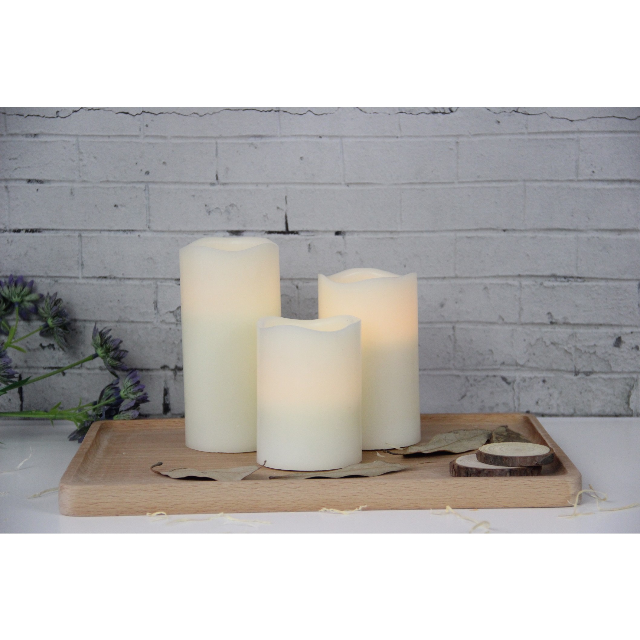 Thumbnail image for62030000 SET OF 3 FLAMELESS LED REAL WAX CANDLES: 