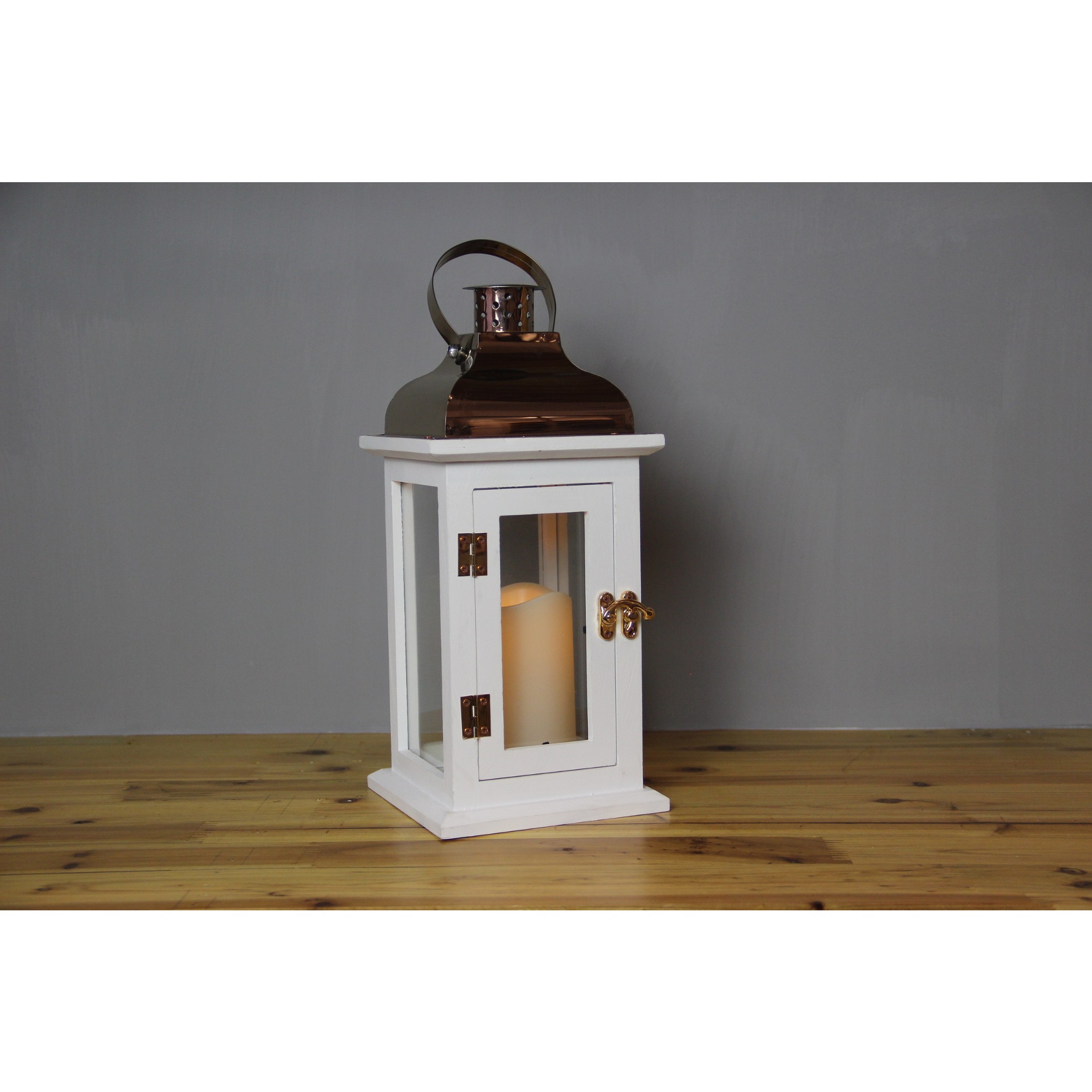 Thumbnail image for910290 WHITE WOODEN LANTERN: 