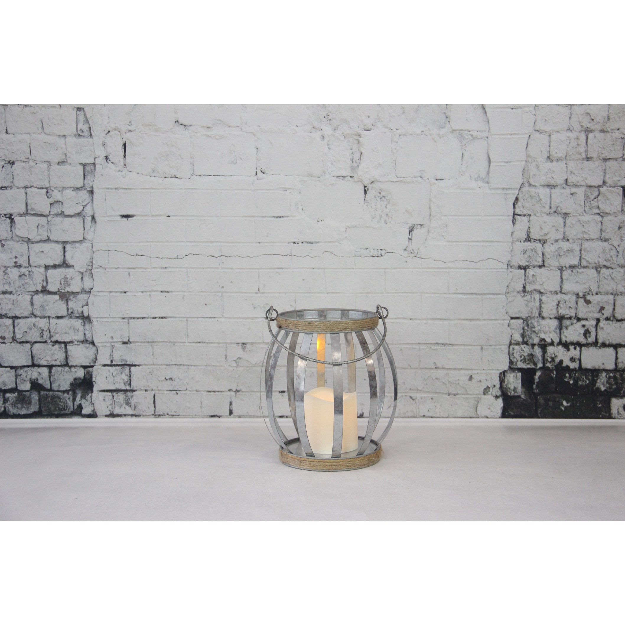 Thumbnail image for910254 IRON STRIP LANTERN WITH LED CANDLE: 