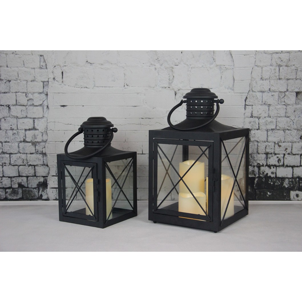Thumbnail image for910185 SQUARE SHAPE LANTERN WITH LED PLASTIC CANDLE: 